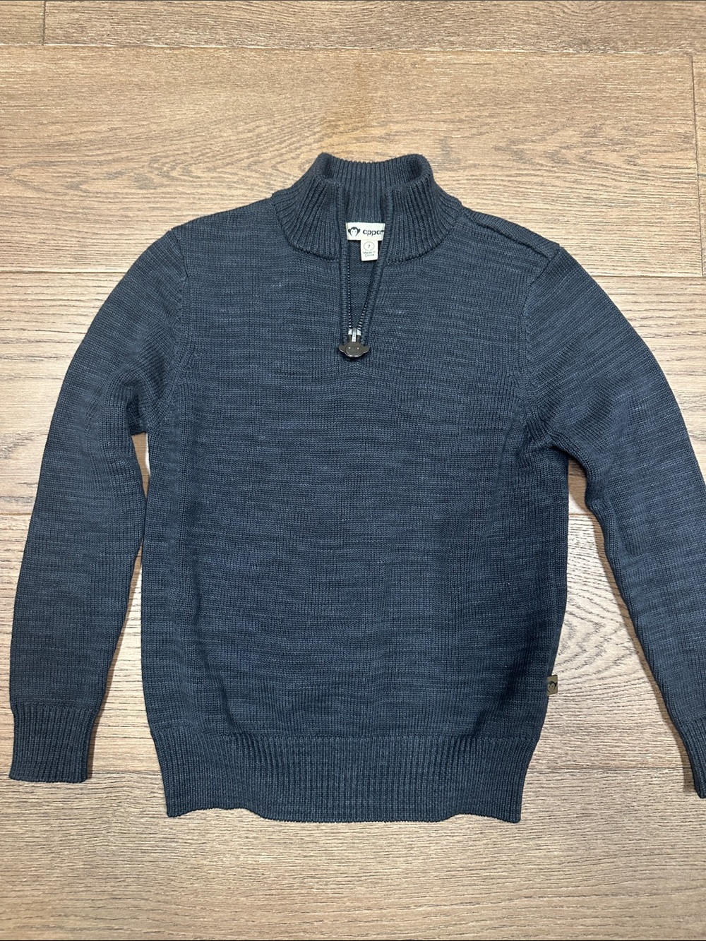 Appaman Dark Gray Half-Zip Ribbed Mock Neck Sweater
